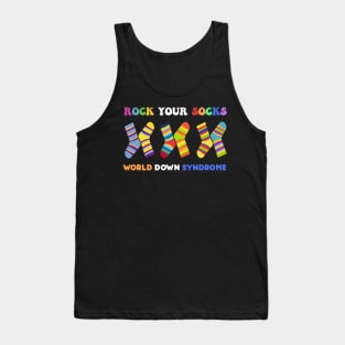 Rock Your Socks World Down Syndrome Da Cute 3-21 Trisomy 21 Tank Top